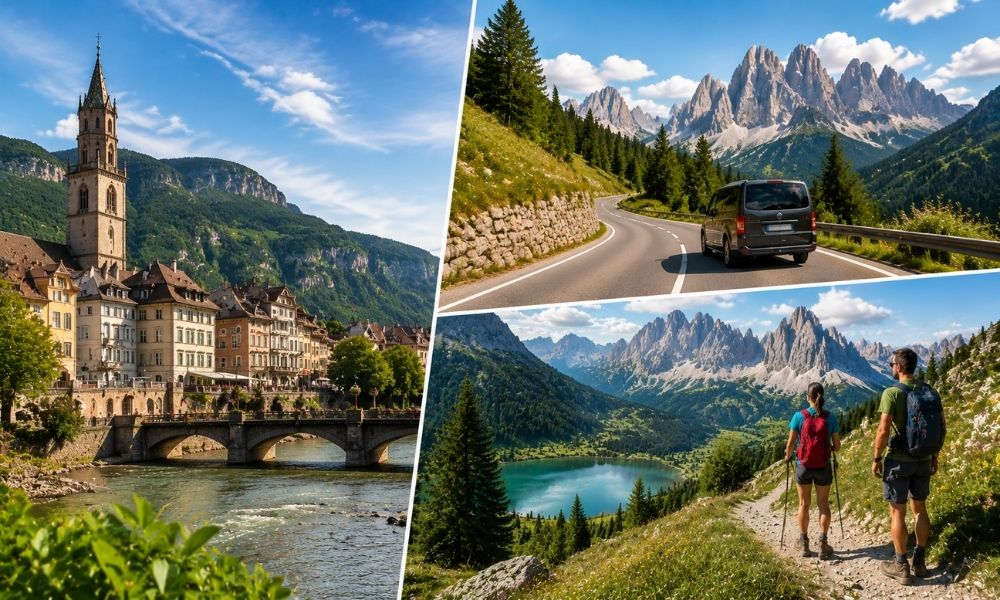 A private driver following a scenic Dolomites route from Bolzano